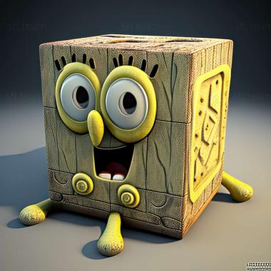 3D model SpongeBob SquarePants Lights Camera Pants game (STL)